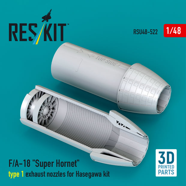 F/A-18 Super Hornet type 1 exhaust nozzles for Hasegawa kit (3D Printed) Scale 1:48 ResKit RSU48-0522