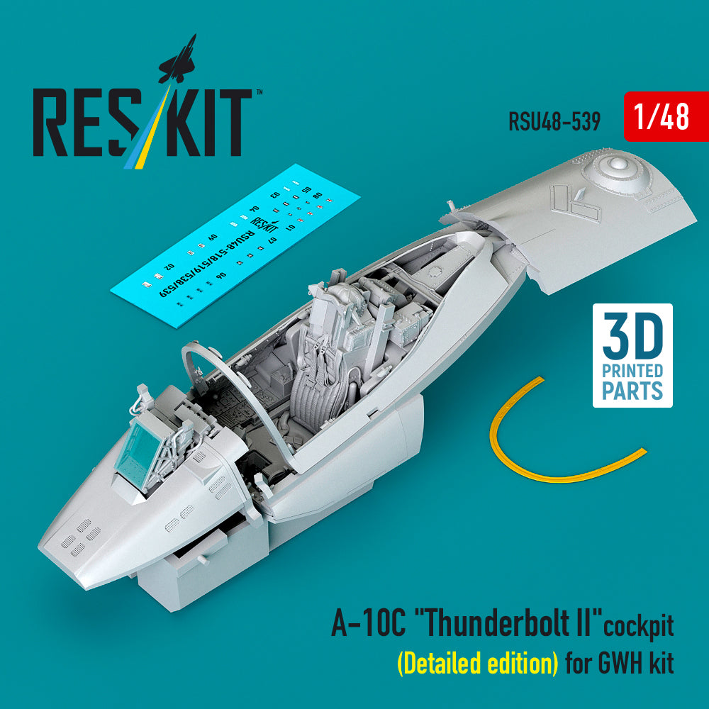A-10C Thunderbolt II cockpit (Detailed edition) for GWH kit (3D Printed) Scale 1:48 ResKit RSU48-0539