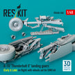 A-10 Thunderbolt II landing gears (Early & Late) (in flight) with wheels set for GWH kit (3D Printed) Scale 1:48 ResKit RSU48-0540