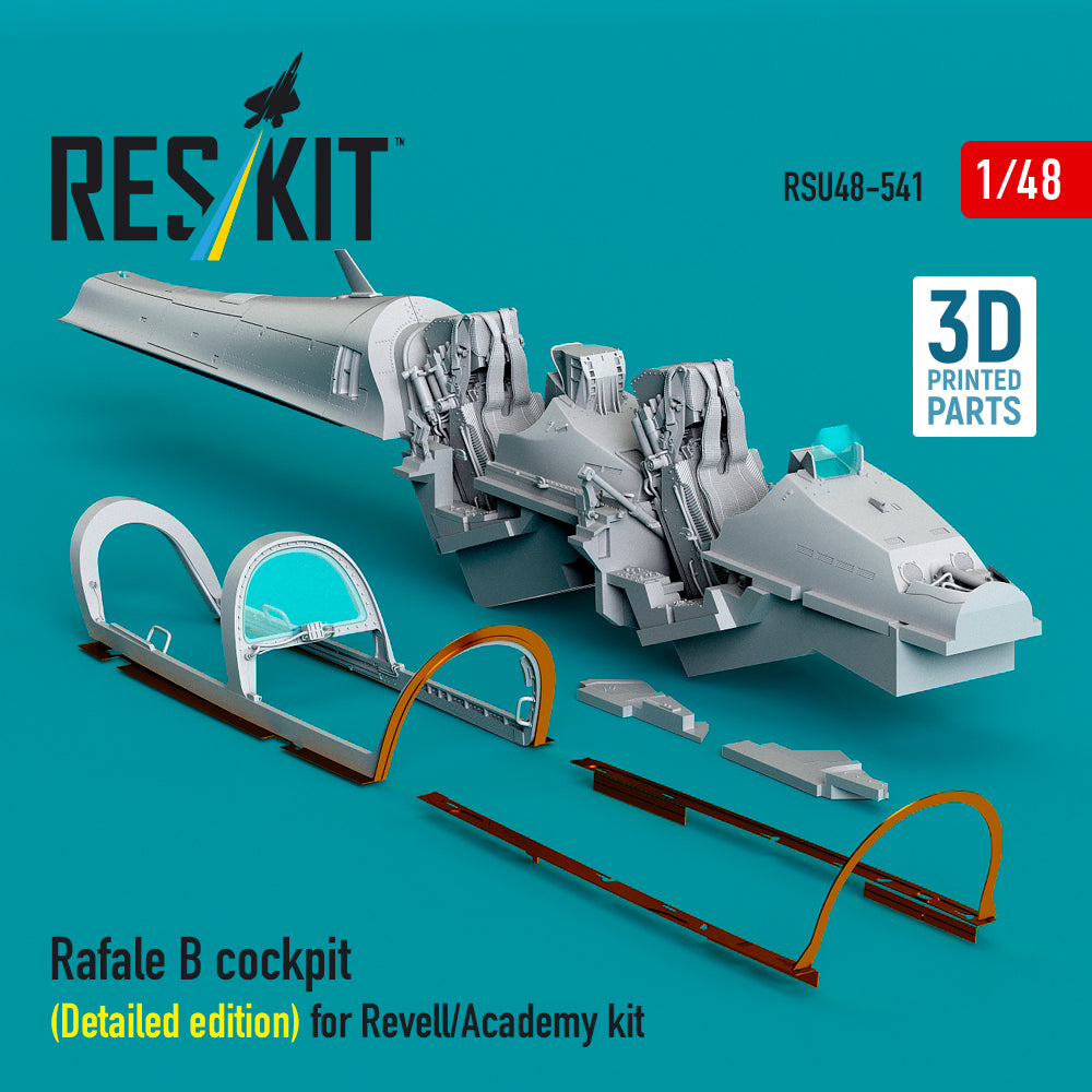 Rafale B cockpit cockpit (Detailed edition) for Revell/Academy kit (3D Printed) Scale 1:48 ResKit RSU48-0541
