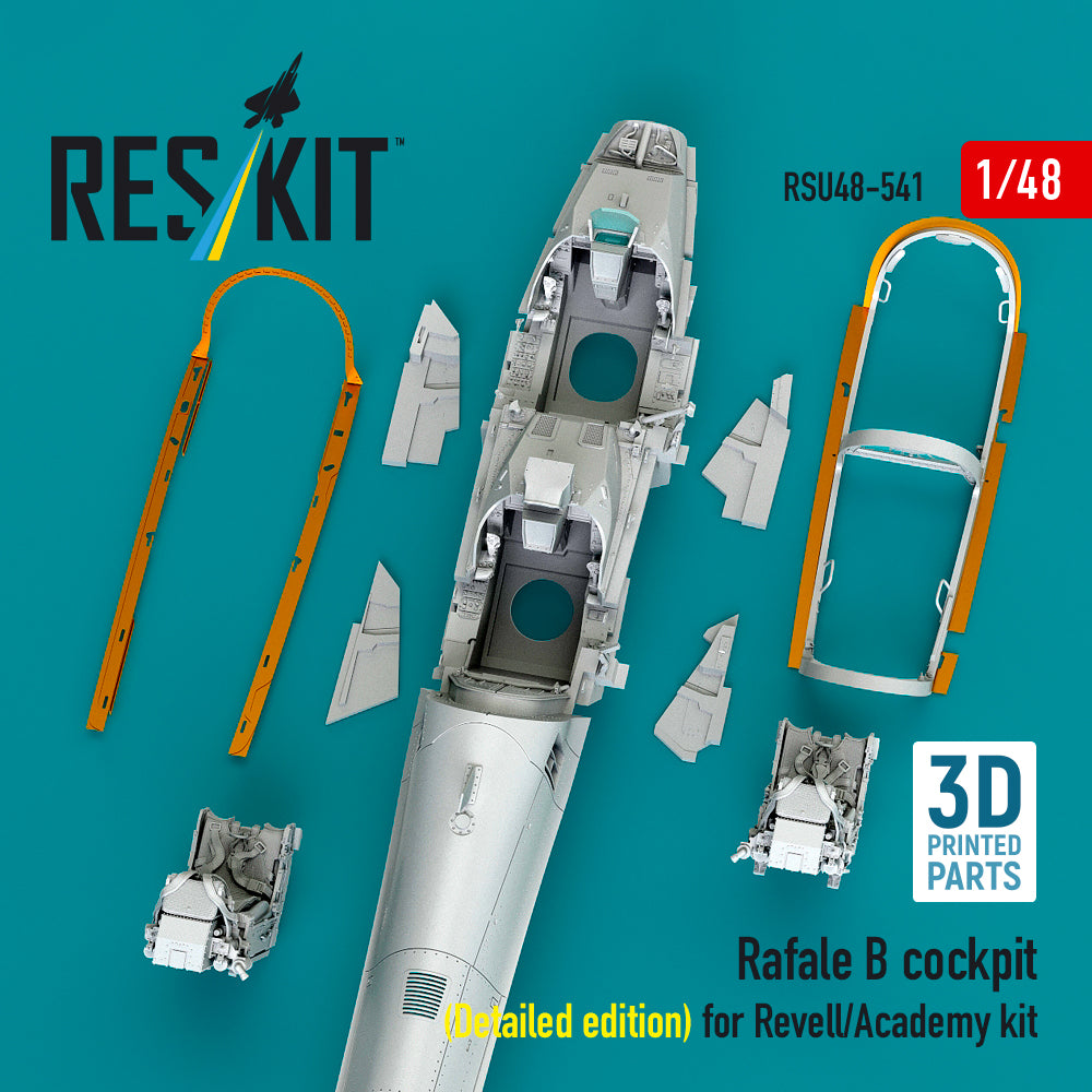 Rafale B cockpit cockpit (Detailed edition) for Revell/Academy kit (3D Printed) Scale 1:48 ResKit RSU48-0541