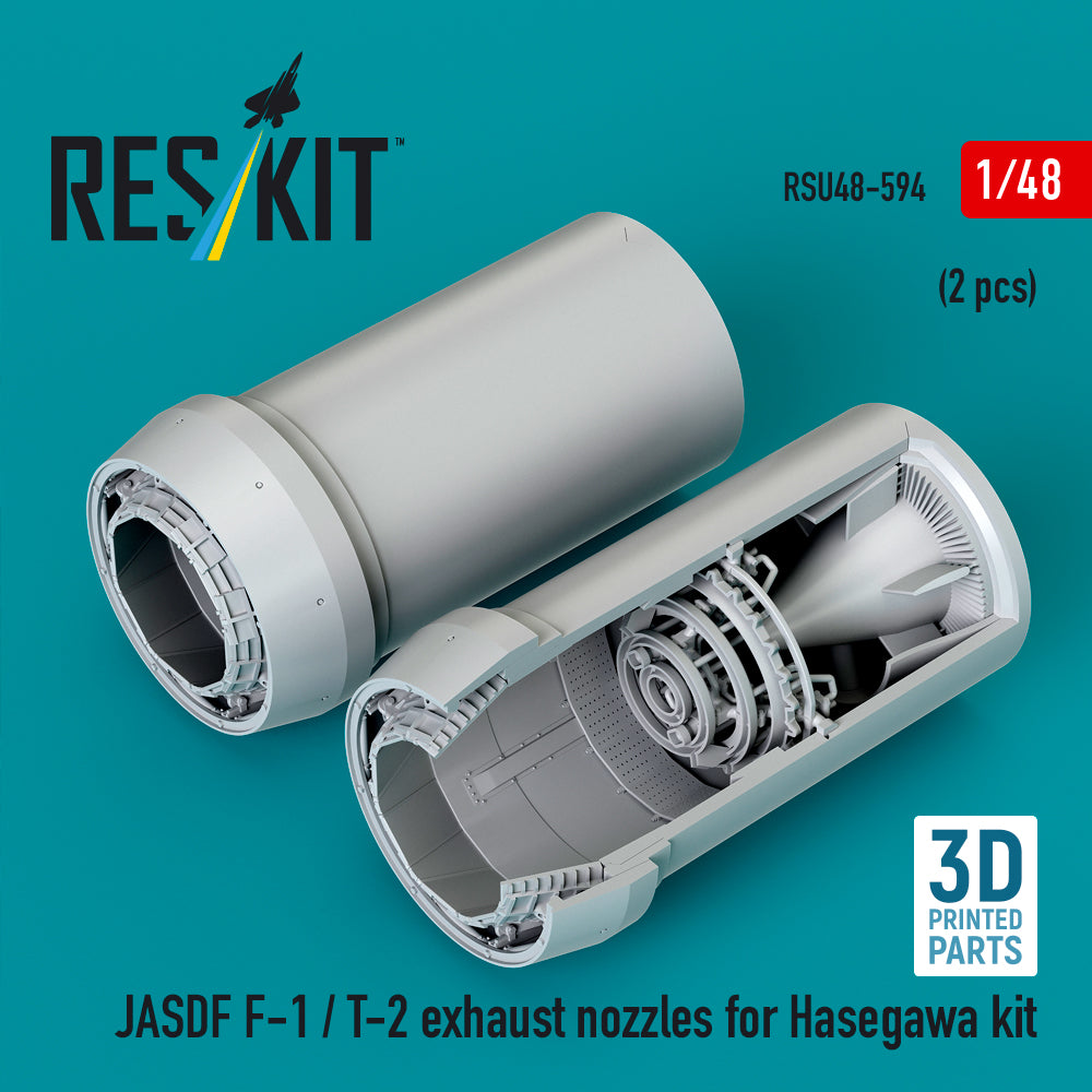 JASDF F-1 / T-2 exhaust nozzles for Hasegawa kit (3D Printed) Scale 1:48 ResKit RSU48-0594
