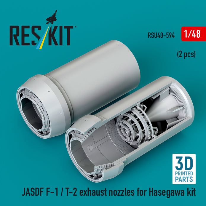 JASDF F-1 / T-2 exhaust nozzles for Hasegawa kit (3D Printed) Scale 1:48 ResKit RSU48-0594