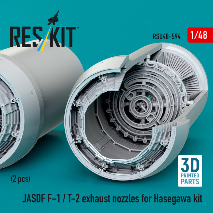 JASDF F-1 / T-2 exhaust nozzles for Hasegawa kit (3D Printed) Scale 1:48 ResKit RSU48-0594