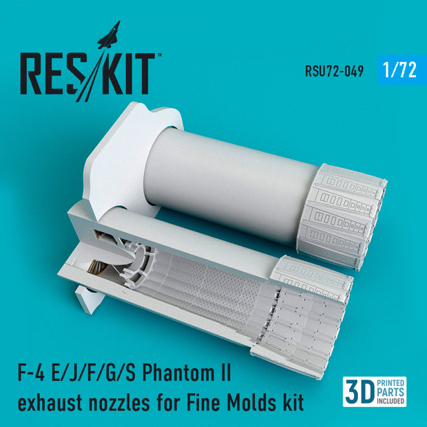 McDonnell Douglas F-4 (E,J,F,G,S) Phantom II Exhaust Nozzles for FineMolds kit Scale 1:72 ResKit RSU72-0049 for Aircraft Model Kit