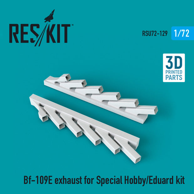 Messerschmitt Bf.109E Exhaust for Special Hobby/Eduard kit (3D Printing) Scale 1:72 ResKit RSU72-0129 for Aircraft Model Kit