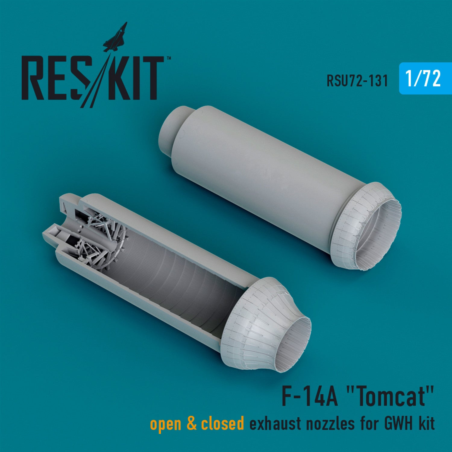 Grumman F-14A Tomcat open & closed Exhaust Nozzles for GWH kit (3D Printed) Scale 1:72 ResKit RSU72-0131 for Aircraft Model Kit