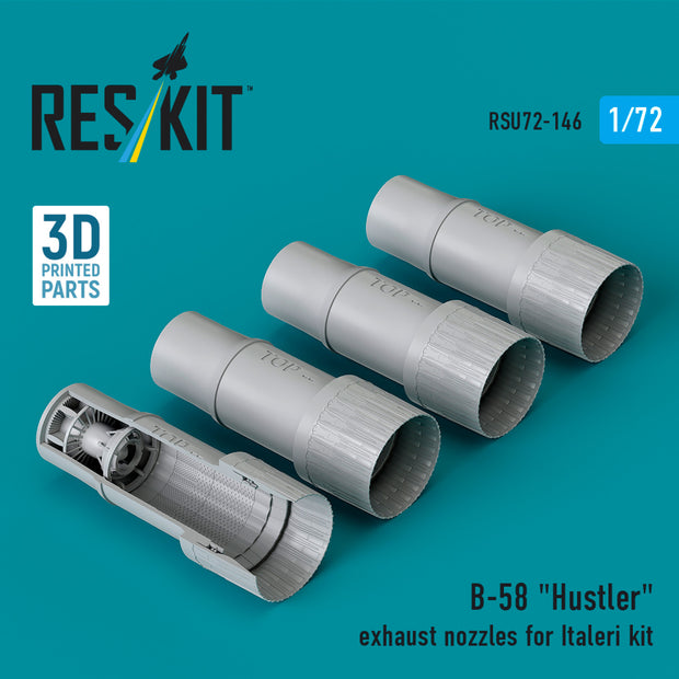 Convair B-58 Hustler Exhaust Nozzles for Italeri kit (3D Printed) Scale 1:72 ResKit RSU72-0146 for Aircraft Model Kit