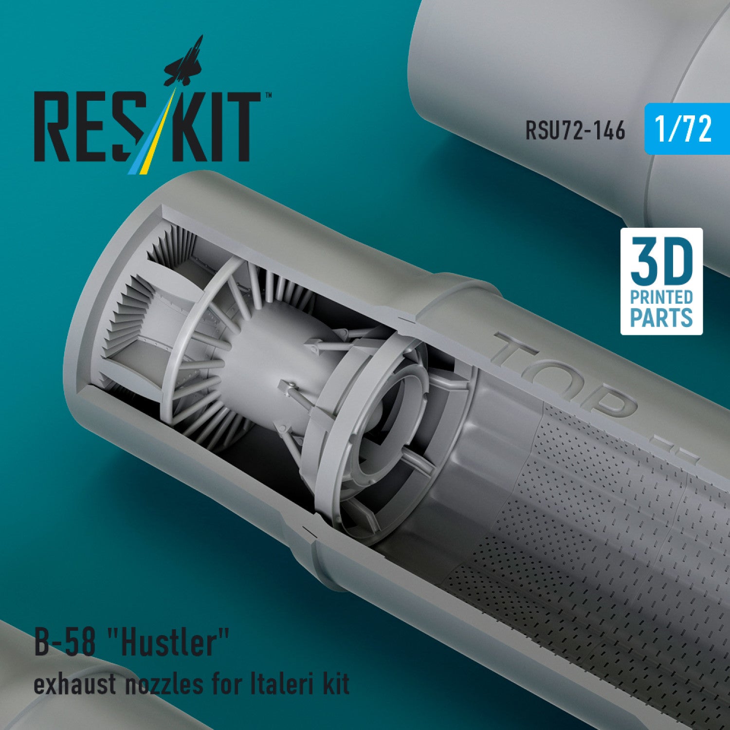 Convair B-58 Hustler Exhaust Nozzles for Italeri kit (3D Printed) Scale 1:72 ResKit RSU72-0146 for Aircraft Model Kit