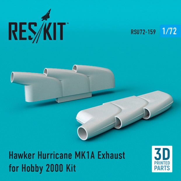 Hawker Hurricane MK1A Exhaust for Hasegawa/Hobby 2000 kit Scale 1:72 ResKit RSU72-0159 for Aircraft Model Kit
