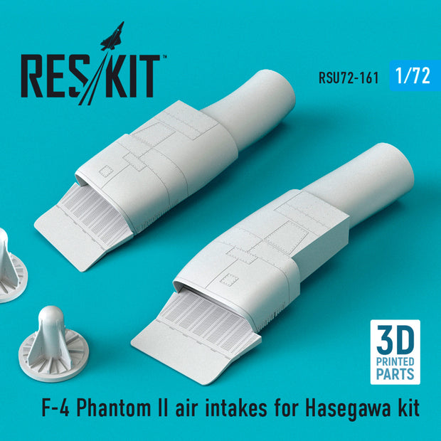 McDonnell Douglas F-4 Phantom II Air Intakes for Hasegawa kit (3D printing) Scale 1:72 ResKit RSU72-0161 for Aircraft Model Kit