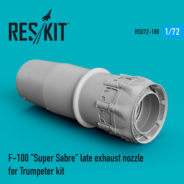 North American F-100 Super Sabre late Exhaust Nozzle for Trumpeter kit Scale 1:72 ResKit RSU72-0188 for Aircraft Model Kit