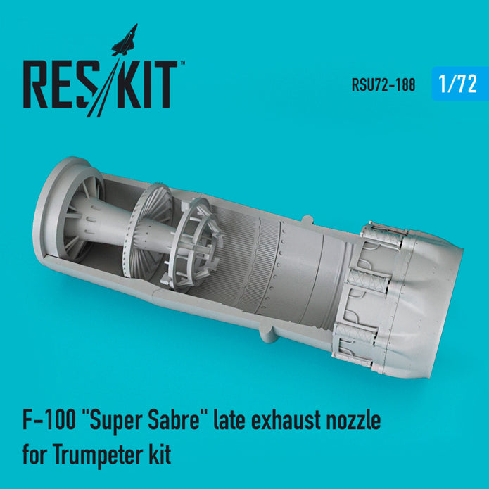 North American F-100 Super Sabre late Exhaust Nozzle for Trumpeter kit Scale 1:72 ResKit RSU72-0188 for Aircraft Model Kit
