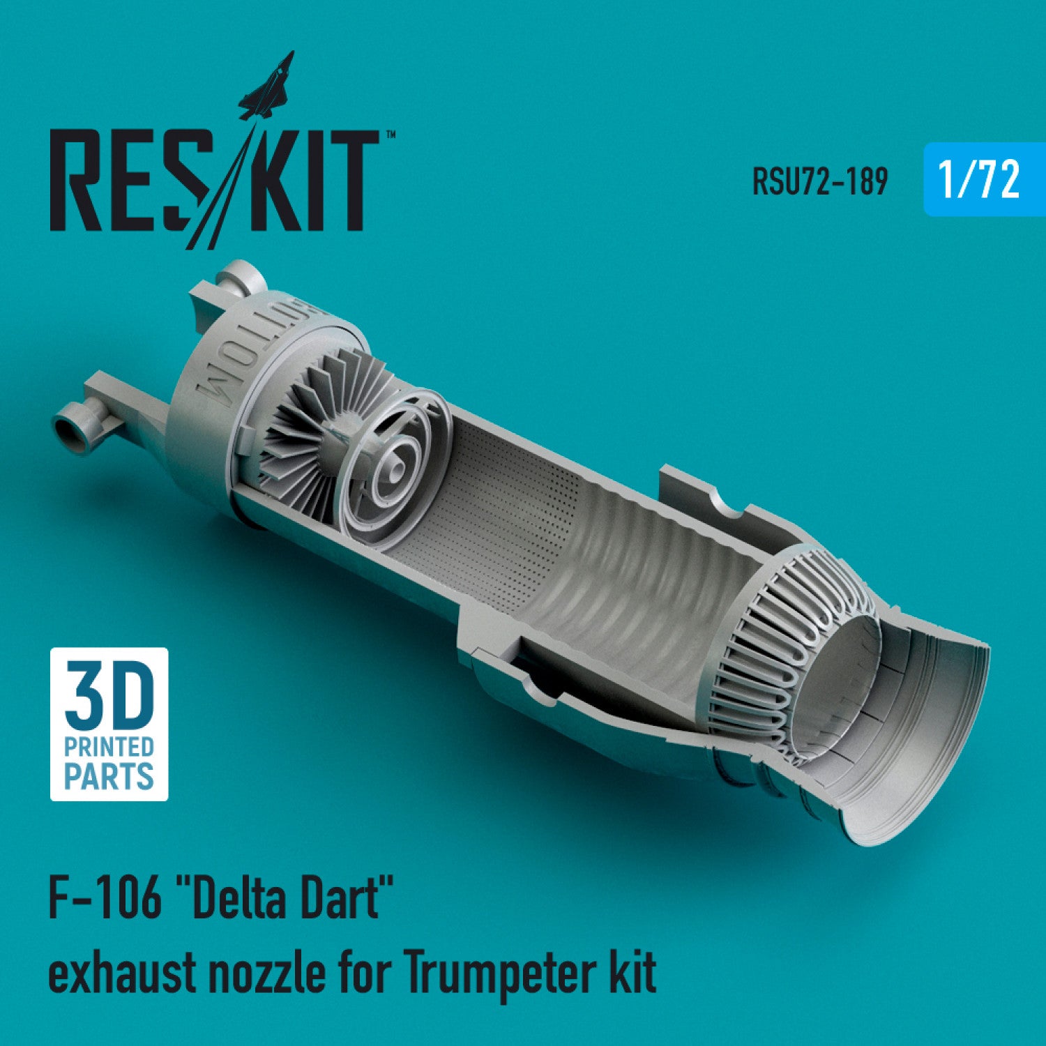 Convair F-106 Delta Dart Exhaust Nozzle for Trumpeter kit (3D printing) Scale 1:72 ResKit RSU72-0189 for Aircraft Model Kit