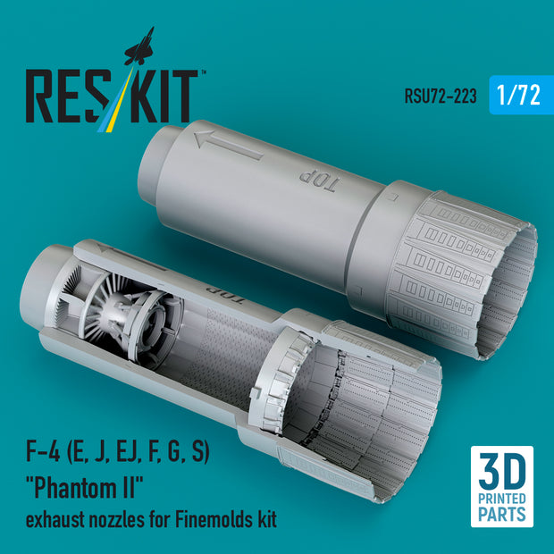 F-4 (E, J, EJ, F, G, S) Phantom II exhaust nozzles for Finemolds kit (3D Printed) Scale 1:72 ResKit RSU72-0223