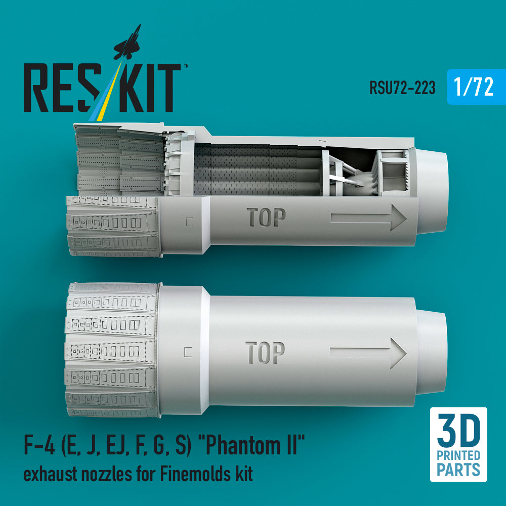 F-4 (E, J, EJ, F, G, S) Phantom II exhaust nozzles for Finemolds kit (3D Printed) Scale 1:72 ResKit RSU72-0223