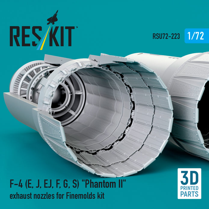 F-4 (E, J, EJ, F, G, S) Phantom II exhaust nozzles for Finemolds kit (3D Printed) Scale 1:72 ResKit RSU72-0223