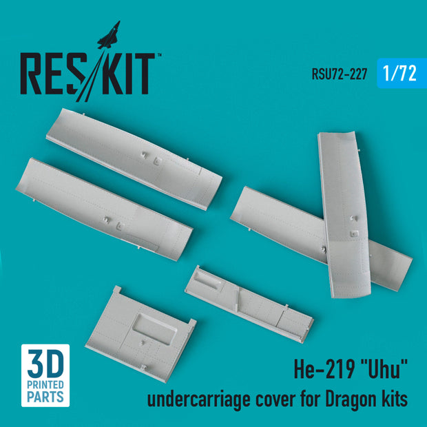 Heinkel He.219 Uhu undercarriage covers for Dragon kit (3D printing) Scale 1:72 ResKit RSU72-0227 for Aircraft Model Kit