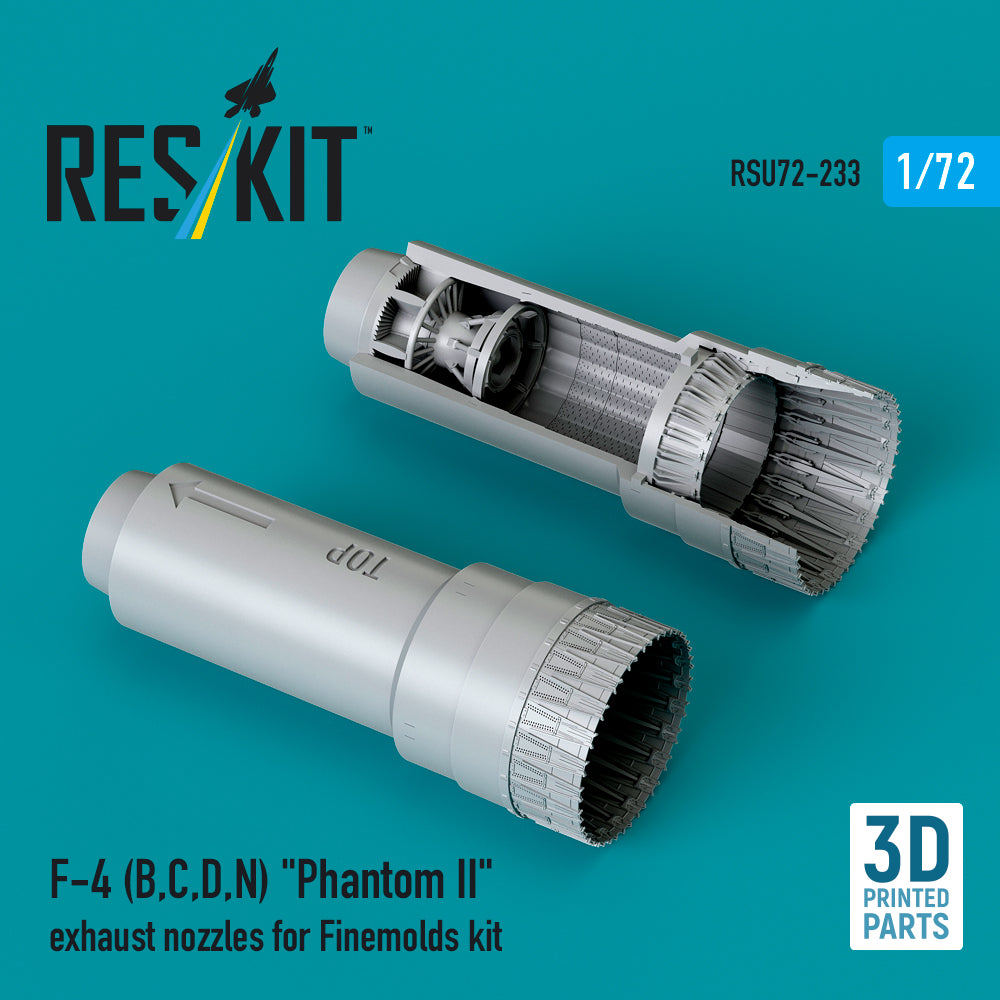 McDonnell Douglas F-4 (B, C, D, N) Phantom II Exhaust Nozzles for Finemolds kit (3D Printed) Scale 1:72 ResKit RSU72-0233 for Aircraft Model Kit
