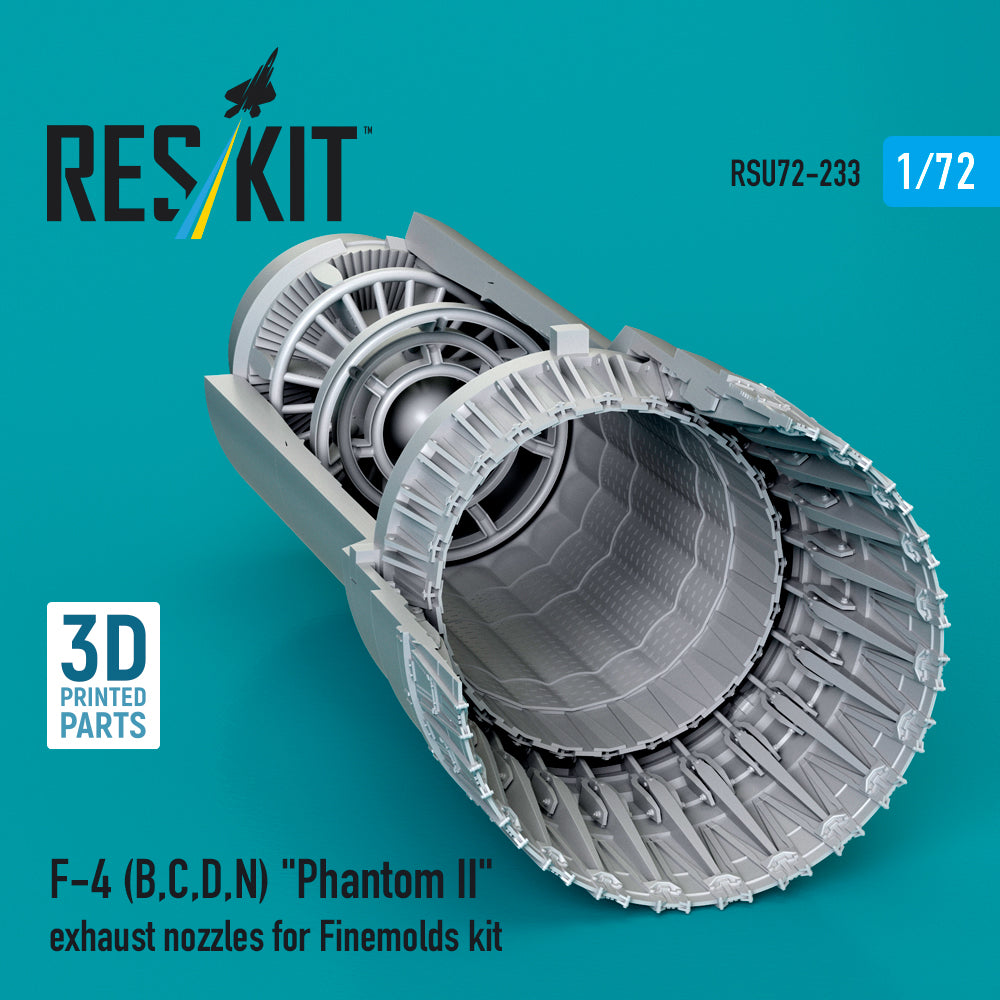 McDonnell Douglas F-4 (B, C, D, N) Phantom II Exhaust Nozzles for Finemolds kit (3D Printed) Scale 1:72 ResKit RSU72-0233 for Aircraft Model Kit