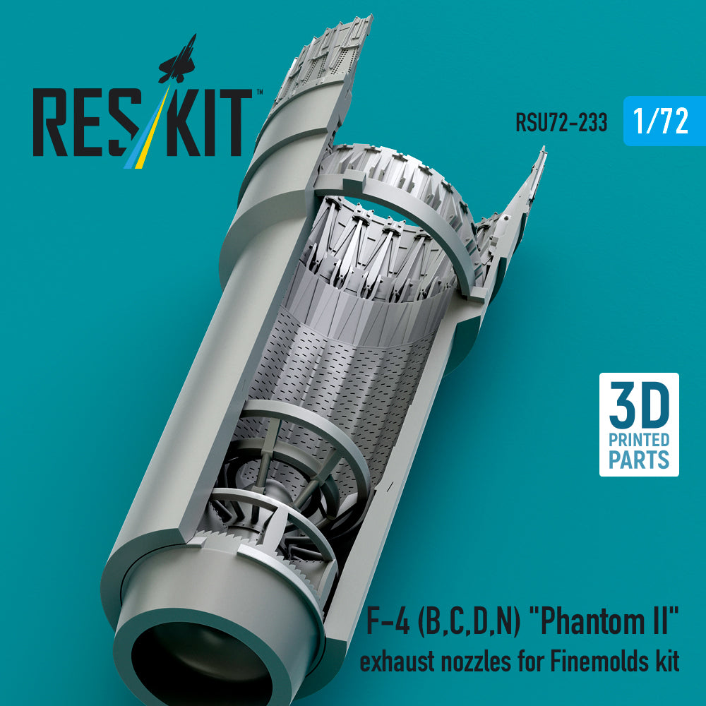 McDonnell Douglas F-4 (B, C, D, N) Phantom II Exhaust Nozzles for Finemolds kit (3D Printed) Scale 1:72 ResKit RSU72-0233 for Aircraft Model Kit