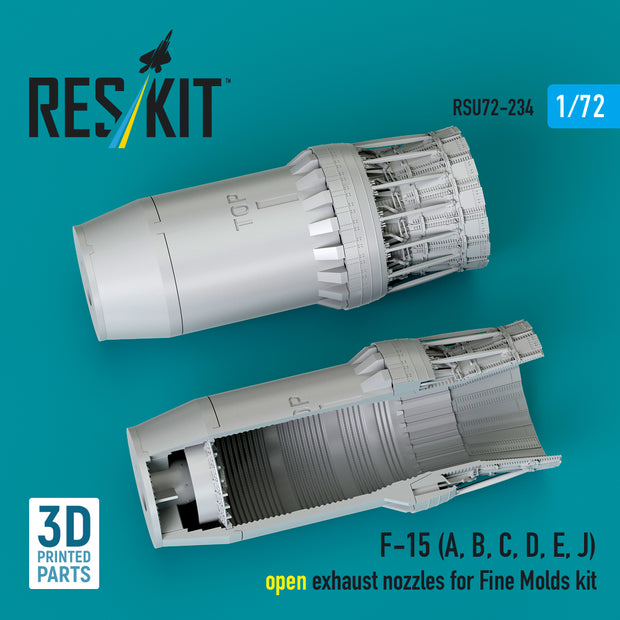 F-15 (A, B, C, D, E, J) open exhaust nozzles for Fine Molds kit (3D Printed) Scale 1:72 ResKit RSU72-0234
