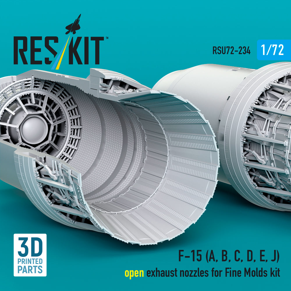 F-15 (A, B, C, D, E, J) open exhaust nozzles for Fine Molds kit (3D Printed) Scale 1:72 ResKit RSU72-0234