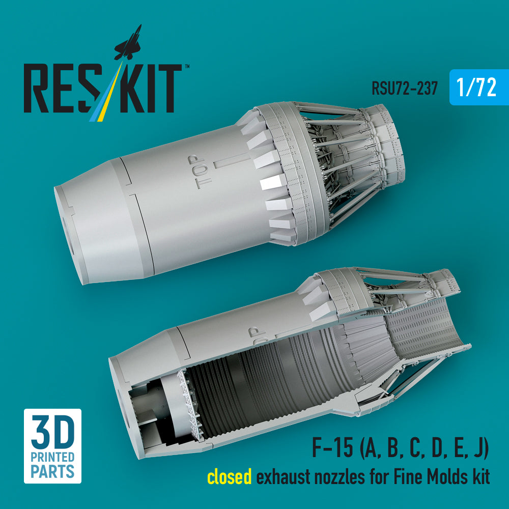 F-15 (A, B, C, D, E, J) closed exhaust nozzles for Fine Molds kit (3D Printed) Scale 1:72 ResKit RSU72-0237