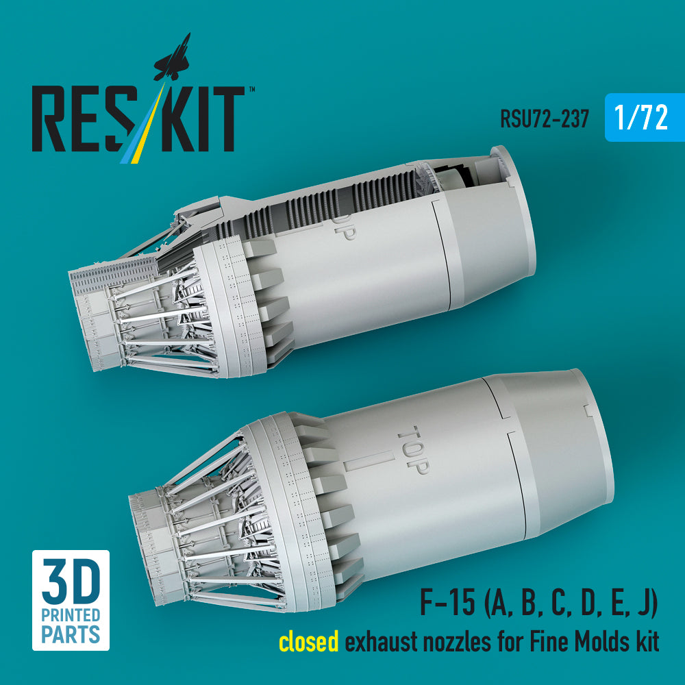 F-15 (A, B, C, D, E, J) closed exhaust nozzles for Fine Molds kit (3D Printed) Scale 1:72 ResKit RSU72-0237