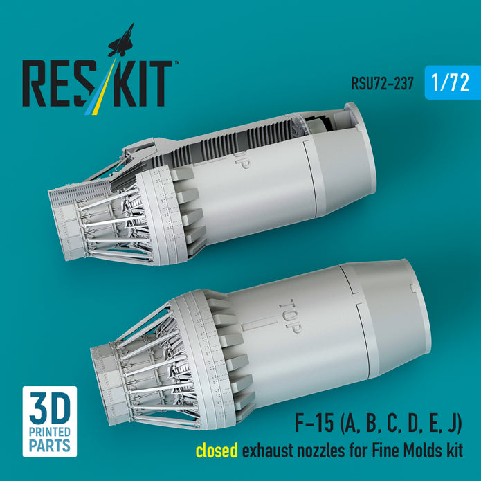 F-15 (A, B, C, D, E, J) closed exhaust nozzles for Fine Molds kit (3D Printed) Scale 1:72 ResKit RSU72-0237