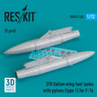 370 Gallon wing Fuel Tanks with Pylons (type 1) for General Dynamics F-16 (2 pcs) (3D Printed) Scale 1:72 ResKit RSU72-0263 for Aircraft Model Kit
