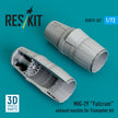 MiG-29 Fulcrum Exhaust Nozzles for Trumpeter kit (3D Printed) Scale 1:72 ResKit RSU72-0267 for Aircraft Model Kit