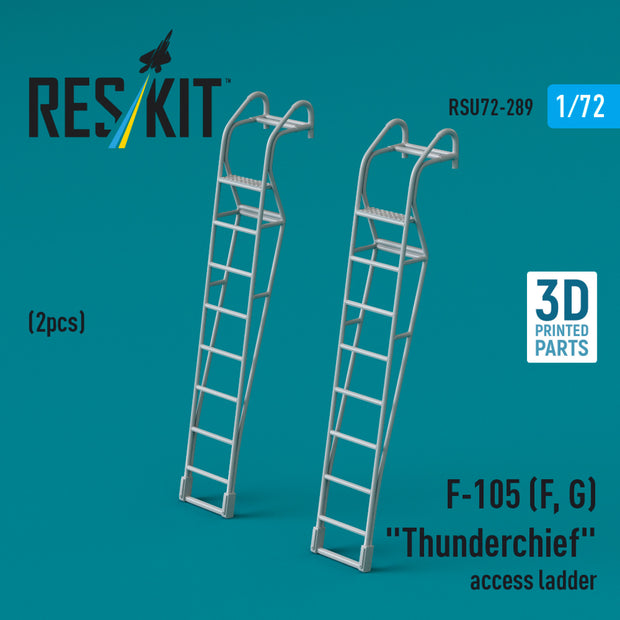 Republic F-105 (F, G) Thunderchief Access Ladders (2 pcs) (3D Printed) Scale 1:72 ResKit RSU72-0289 for Aircraft Model Kit