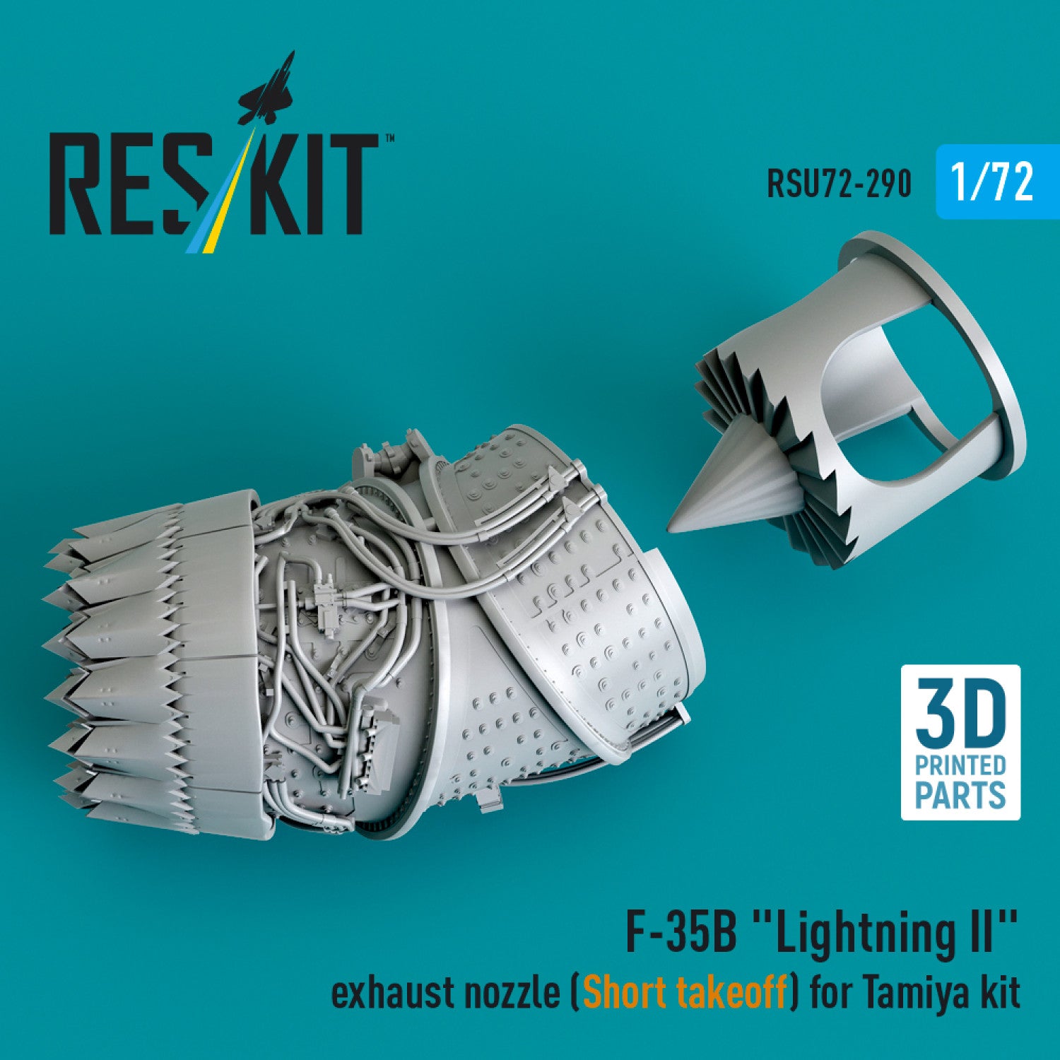 Lockheed Martin F-35B Lightning II Exhaust Nozzle (Short takeoff) for Tamiya kit (3D printed) Scale 1:72 ResKit RSU72-0290 for Aircraft Model Kit