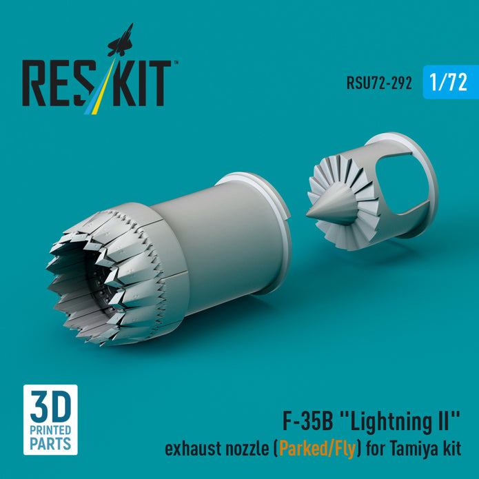 Lockheed Martin F-35B Lightning II Exhaust Nozzle (Parked/Fly) for Tamiya kit (3D printed) Scale 1:72 ResKit RSU72-0292 for Aircraft Model Kit