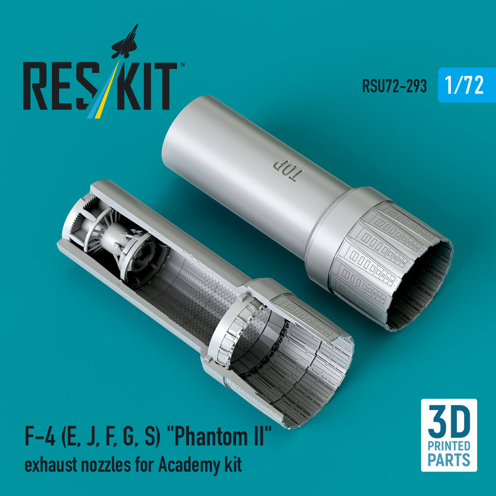 McDonnell Douglas F-4 (E, J, F, G, S) Phantom II Exhaust Nozzles for Academy kit (3D Printed) Scale 1:72 ResKit RSU72-0293 for Aircraft Model Kit