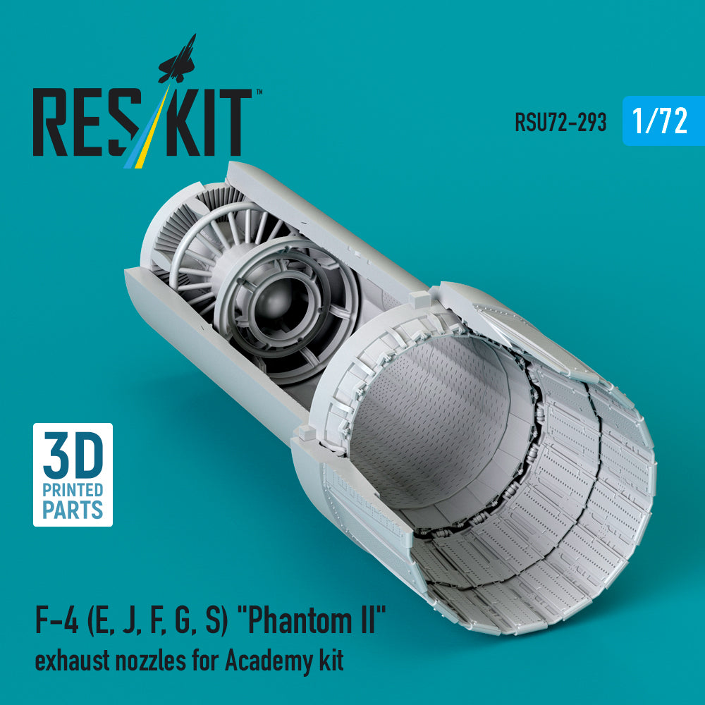 McDonnell Douglas F-4 (E, J, F, G, S) Phantom II Exhaust Nozzles for Academy kit (3D Printed) Scale 1:72 ResKit RSU72-0293 for Aircraft Model Kit