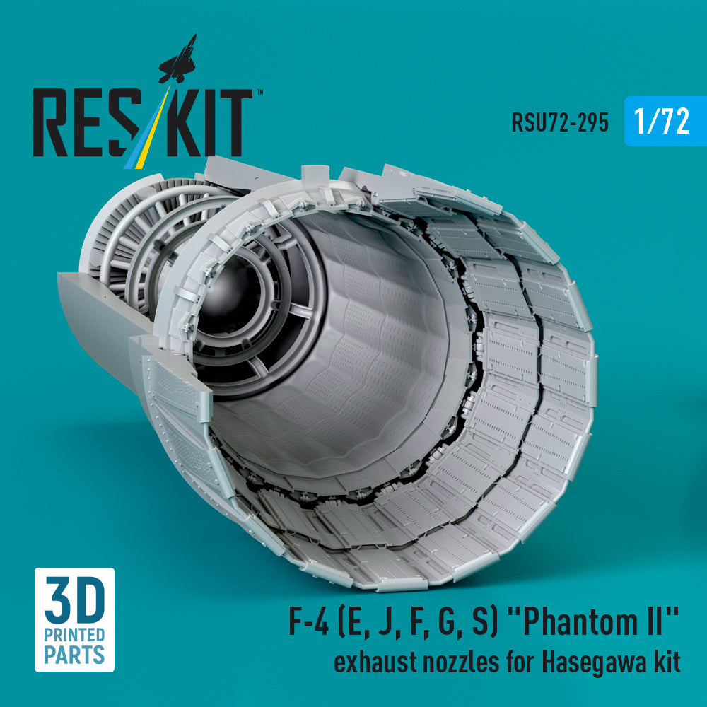 McDonnell Douglas F-4 (E, J, F, G, S) Phantom II Exhaust Nozzles for Hasegawa kit (3D Printed) Scale 1:72 ResKit RSU72-0295 for Aircraft Model Kit