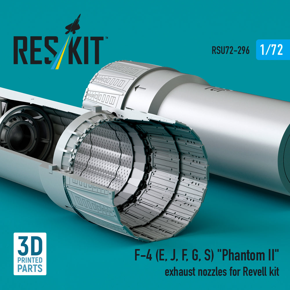McDonnell Douglas F-4 (E, J, F, G, S) Phantom II Exhaust Nozzles for Revell kit (3D Printed) Scale 1:72 ResKit RSU72-0296 for Aircraft Model Kit