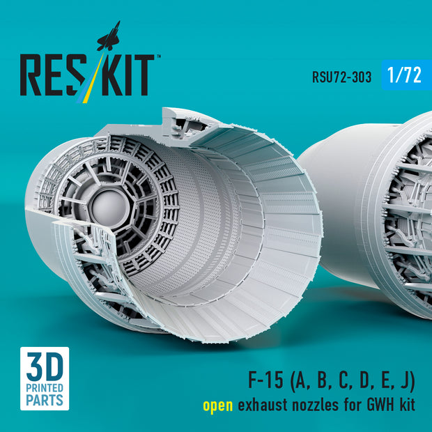 F-15 (A, B, C, D, E, J) open exhaust nozzles for GWH kit (3D Printed) Scale 1:72 ResKit RSU72-0303