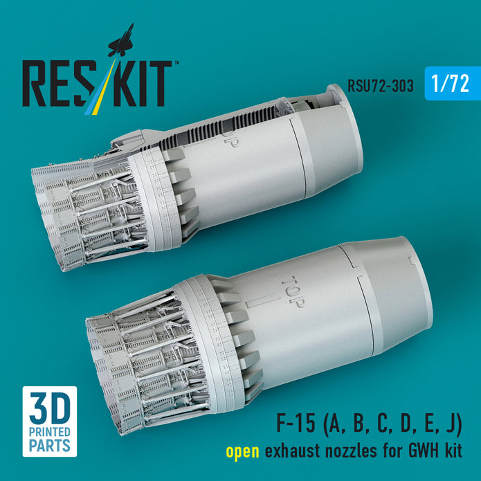 F-15 (A, B, C, D, E, J) open exhaust nozzles for GWH kit (3D Printed) Scale 1:72 ResKit RSU72-0303