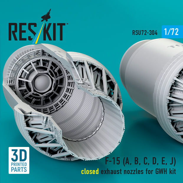 F-15 (A, B, C, D, E, J) closed exhaust nozzles for GWH kit (3D Printed) Scale 1:72 ResKit RSU72-0304