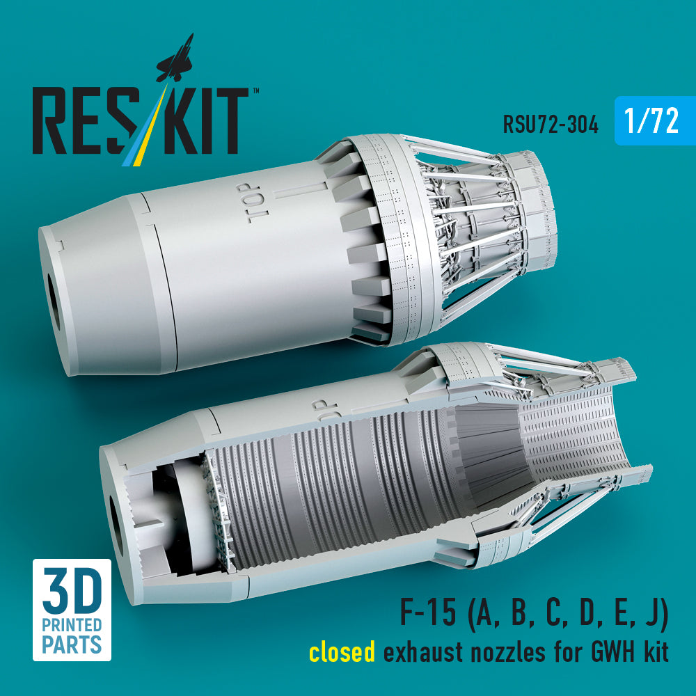 F-15 (A, B, C, D, E, J) closed exhaust nozzles for GWH kit (3D Printed) Scale 1:72 ResKit RSU72-0304