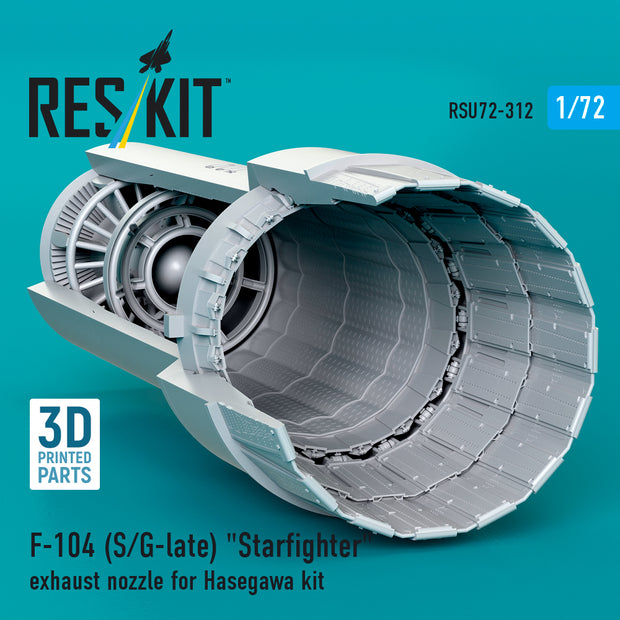 F-104 (S/G-late) Starfighter exhaust nozzle for Hasegawa kit (3D Printed) Scale 1:72 ResKit RSU72-0312