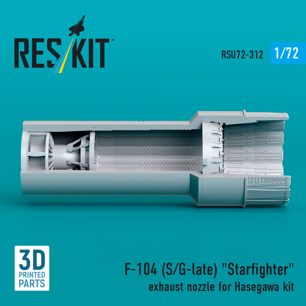 F-104 (S/G-late) Starfighter exhaust nozzle for Hasegawa kit (3D Printed) Scale 1:72 ResKit RSU72-0312
