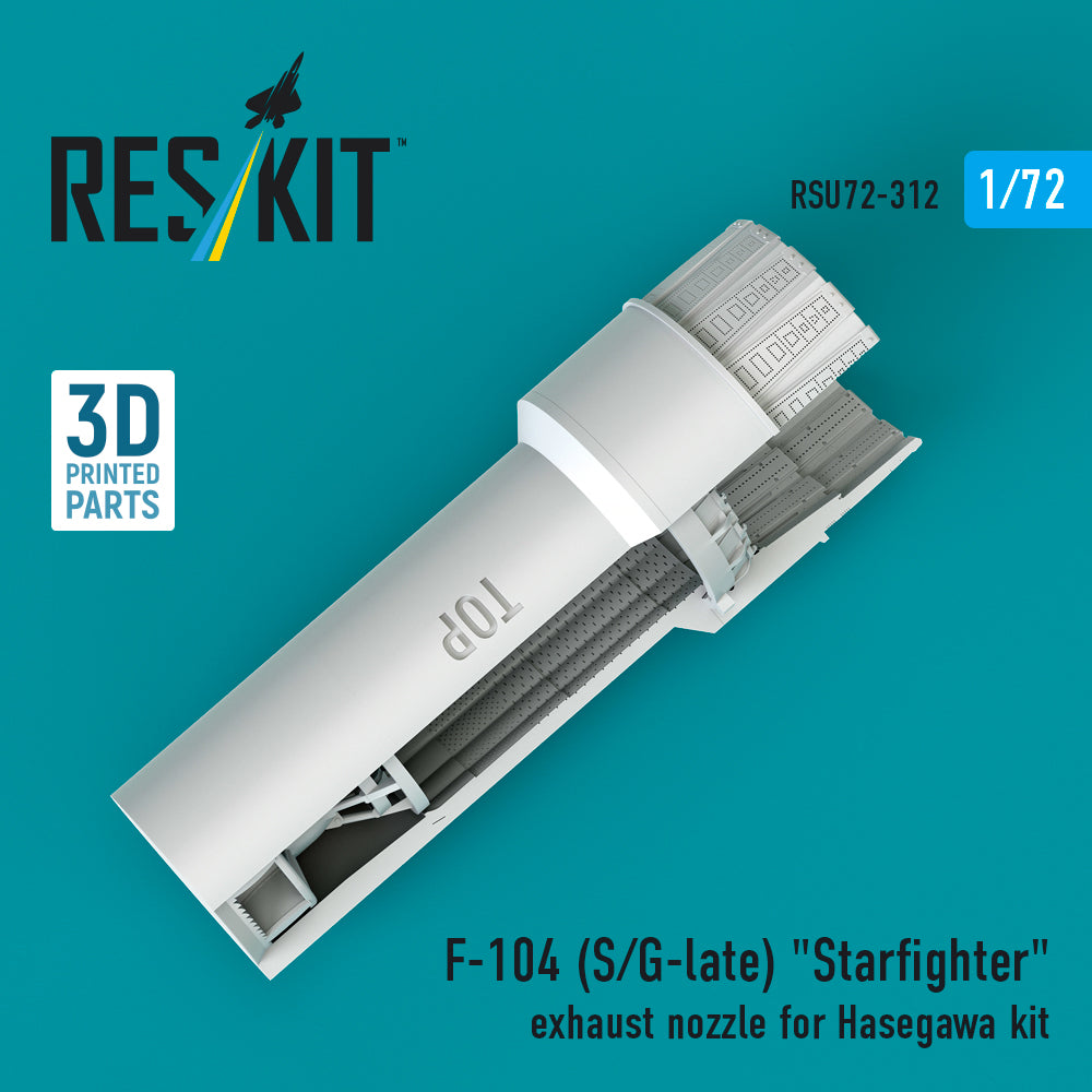 F-104 (S/G-late) Starfighter exhaust nozzle for Hasegawa kit (3D Printed) Scale 1:72 ResKit RSU72-0312