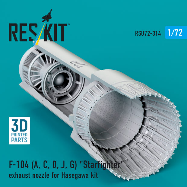F-104 (A, C, D, J, G) Starfighter exhaust nozzle for Hasegawa kit (3D Printed) Scale 1:72 ResKit RSU72-0314