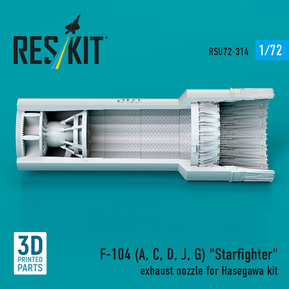 F-104 (A, C, D, J, G) Starfighter exhaust nozzle for Hasegawa kit (3D Printed) Scale 1:72 ResKit RSU72-0314