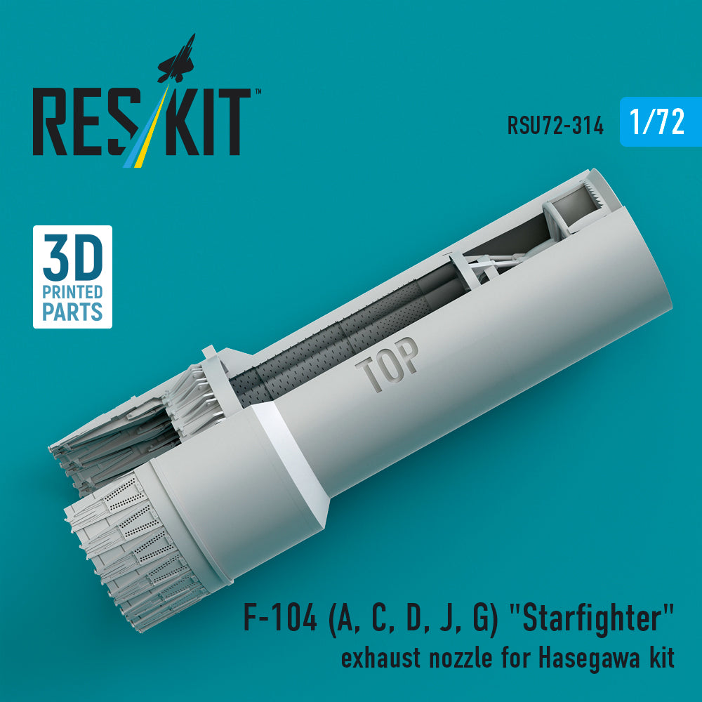 F-104 (A, C, D, J, G) Starfighter exhaust nozzle for Hasegawa kit (3D Printed) Scale 1:72 ResKit RSU72-0314