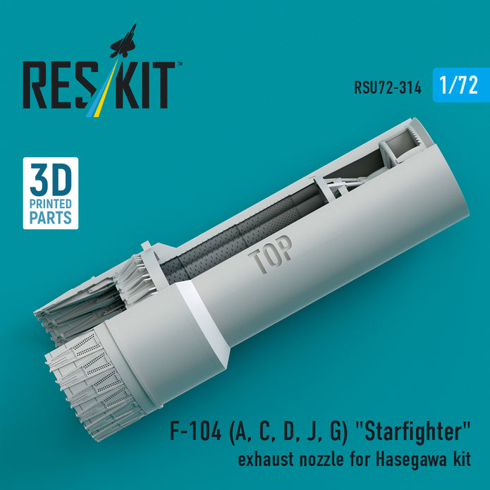 F-104 (A, C, D, J, G) Starfighter exhaust nozzle for Hasegawa kit (3D Printed) Scale 1:72 ResKit RSU72-0314